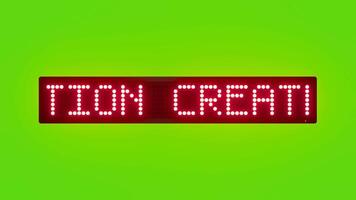 ACTION CREATES RESULTS Scrolling Red Dot Matrix LED Text Animation on Green Screen Seamless Loop video