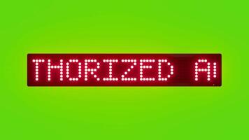 AUTHORIZED ACCESS ONLY Scrolling Red Dot Matrix LED Text Animation on Green Screen Seamless Loop video