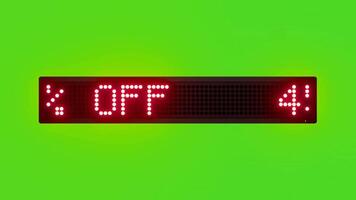 45 procent av rullning röd punkt matris led text animering på grön skärm sömlös slinga video