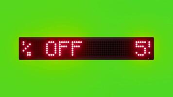 55 Percent OFF Scrolling Red Dot Matrix LED Text Animation on Green Screen Seamless Loop video