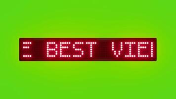 THE BEST VIEW COMES AFTER THE CLIMB Scrolling Red Dot Matrix LED Text Animation on Green Screen Seamless Loop video