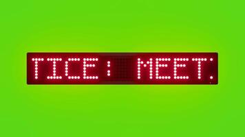 Avviso incontro nel progresso scorrimento rosso punto matrice guidato testo animazione su verde schermo senza soluzione di continuità ciclo continuo video