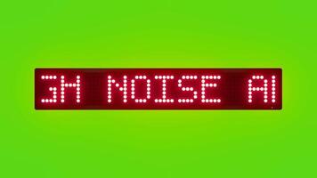HIGH NOISE AREA Scrolling Red Dot Matrix LED Text Animation on Green Screen Seamless Loop video