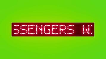 passagerare med särskild behov skaffa sig prioritet rullning röd punkt matris led text animering på grön skärm sömlös slinga video