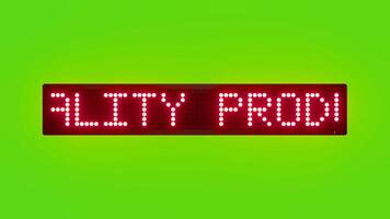 QUALITY PRODUCTS GREAT VALUE Scrolling Red Dot Matrix LED Text Animation on Green Screen Seamless Loop video