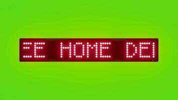 FREE HOME DELIVERY AVAILABLE Scrolling Red Dot Matrix LED Text Animation on Green Screen Seamless Loop video