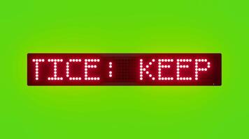 NOTICE KEEP MOBILE PHONES ON SILENT MODE Scrolling Red Dot Matrix LED Text Animation on Green Screen Seamless Loop video