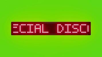 SPECIAL DISCOUNT ON MORNING SHOWS Scrolling Red Dot Matrix LED Text Animation on Green Screen Seamless Loop video