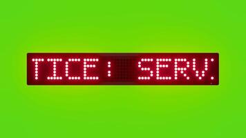 darse cuenta Servicio zona personal solamente desplazamiento rojo punto matriz LED texto animación en verde pantalla sin costura lazo video
