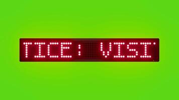 NOTICE VISITORS MUST REPORT TO SECURITY Scrolling Red Dot Matrix LED Text Animation on Green Screen Seamless Loop video