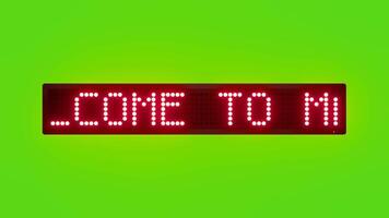 WELCOME TO MALAYSIA Scrolling Red Dot Matrix LED Text Animation on Green Screen Seamless Loop video