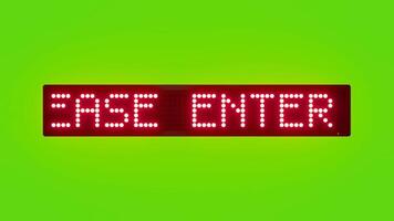 PLEASE ENTER YOUR USERNAME Scrolling Red Dot Matrix LED Text Animation on Green Screen Seamless Loop video