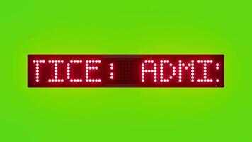 NOTICE ADMISSION FORMS AVAILABLE AT SCHOOL OFFICE Scrolling Red Dot Matrix LED Text Animation on Green Screen Seamless Loop video