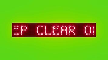 KEEP CLEAR OF CRANE OPERATIONS Scrolling Red Dot Matrix LED Text Animation on Green Screen Seamless Loop video