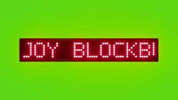 ENJOY BLOCKBUSTER MOVIE MARATHON Scrolling Red Dot Matrix LED Text Animation on Green Screen Seamless Loop video