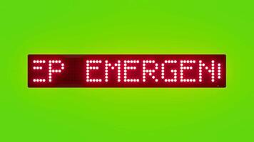 mantener emergencia salidas claro a todas veces desplazamiento rojo punto matriz LED texto animación en verde pantalla sin costura lazo video