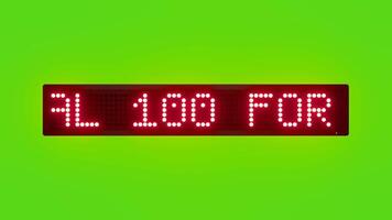 DIAL 100 FOR POLICE EMERGENCY IN INDIA Scrolling Red Dot Matrix LED Text Animation on Green Screen Seamless Loop video