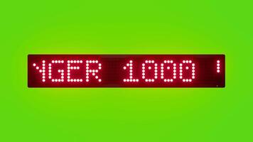 DANGER 1000 VOLTS Scrolling Red Dot Matrix LED Text Animation on Green Screen Seamless Loop video