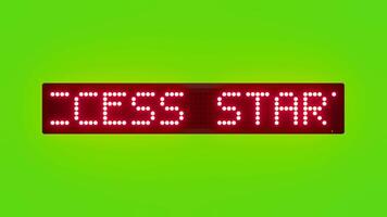 SUCCESS STARTS WITH YOU Scrolling Red Dot Matrix LED Text Animation on Green Screen Seamless Loop video
