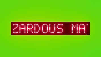 HAZARDOUS MATERIALS KEEP AWAY FROM OPEN FLAMES Scrolling Red Dot Matrix LED Text Animation on Green Screen Seamless Loop video