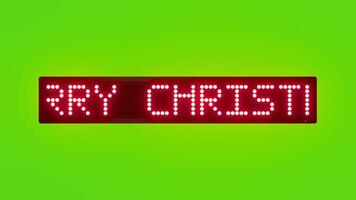 MERRY CHRISTMAS AND HAPPY HOLIDAYS Scrolling Red Dot Matrix LED Text Animation on Green Screen Seamless Loop video