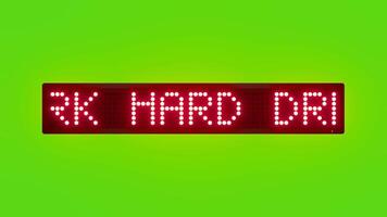 arbete hård dröm stor rullning röd punkt matris led text animering på grön skärm sömlös slinga video