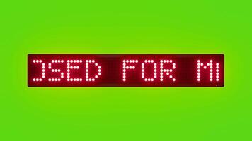 CLOSED FOR MAINTENANCE PURPOSES Scrolling Red Dot Matrix LED Text Animation on Green Screen Seamless Loop video