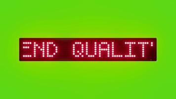 SPEND QUALITY TIME WITH FOOD Scrolling Red Dot Matrix LED Text Animation on Green Screen Seamless Loop video