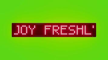 ENJOY FRESHLY BAKED BREADS Scrolling Red Dot Matrix LED Text Animation on Green Screen Seamless Loop video