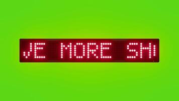 SAVE MORE SHOP SMARTER Scrolling Red Dot Matrix LED Text Animation on Green Screen Seamless Loop video
