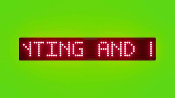 jakt och tjuvjakt är straffbar förseelser rullning röd punkt matris led text animering på grön skärm sömlös slinga video