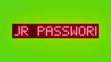 YOUR PASSWORD HAS BEEN CHANGED Scrolling Red Dot Matrix LED Text Animation on Green Screen Seamless Loop video