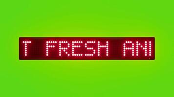 äta färsk och vällagad mat endast rullning röd punkt matris led text animering på grön skärm sömlös slinga video