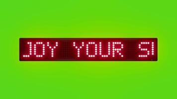 ENJOY YOUR SUMMER HOLIDAYS Scrolling Red Dot Matrix LED Text Animation on Green Screen Seamless Loop video