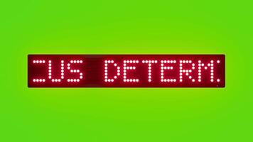 atención determinación éxito desplazamiento rojo punto matriz LED texto animación en verde pantalla sin costura lazo video