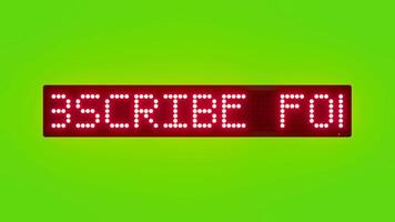 SUBSCRIBE FOR PREMIUM FEATURES Scrolling Red Dot Matrix LED Text Animation on Green Screen Seamless Loop video