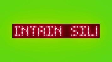 MAINTAIN SILENCE FOR PASSENGER COMFORT Scrolling Red Dot Matrix LED Text Animation on Green Screen Seamless Loop video