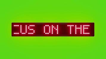 FOCUS ON THE GOAL Scrolling Red Dot Matrix LED Text Animation on Green Screen Seamless Loop video