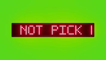 do inte plocka växter eller ta bort skog Resurser rullning röd punkt matris led text animering på grön skärm sömlös slinga video