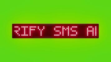 VERIFY SMS ALERTS FOR ALL TRANSACTIONS Scrolling Red Dot Matrix LED Text Animation on Green Screen Seamless Loop video