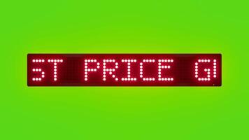 BEST PRICE GUARANTEED Scrolling Red Dot Matrix LED Text Animation on Green Screen Seamless Loop video