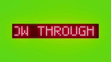 GROW THROUGH WHAT YOU GO THROUGH Scrolling Red Dot Matrix LED Text Animation on Green Screen Seamless Loop video