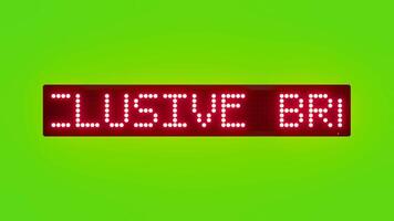EXCLUSIVE BRAND LAUNCH EVENT OFFER Scrolling Red Dot Matrix LED Text Animation on Green Screen Seamless Loop video