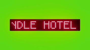 HANDLE HOTEL PROPERTY WITH CARE Scrolling Red Dot Matrix LED Text Animation on Green Screen Seamless Loop video