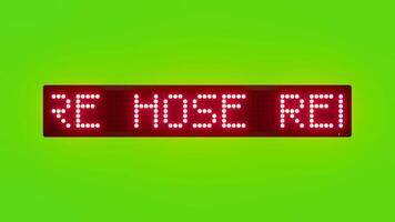 brand slang rulle rullning röd punkt matris led text animering på grön skärm sömlös slinga video