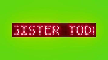 REGISTER TODAY TO GET VIP SHOPPING BENEFITS Scrolling Red Dot Matrix LED Text Animation on Green Screen Seamless Loop video