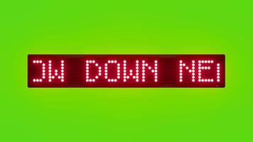 SLOW DOWN NEAR SCHOOLS AND HOSPITALS Scrolling Red Dot Matrix LED Text Animation on Green Screen Seamless Loop video
