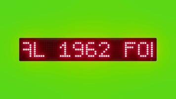 DIAL 1962 FOR DISASTER RELIEF HELPLINE Scrolling Red Dot Matrix LED Text Animation on Green Screen Seamless Loop video
