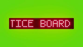 NOTICE BOARD DISPLAYED IN LOBBY Scrolling Red Dot Matrix LED Text Animation on Green Screen Seamless Loop video