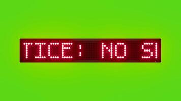 beachten Nein Rauchen im diese Bereich Scrollen rot Punkt Matrix LED Text Animation auf Grün Bildschirm nahtlos Schleife video